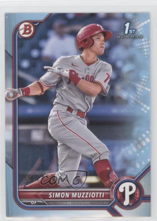 2022 Bowman Prospects Sky Blue Border /499 Simon Muzziotti #BP-40 Rookie RC ii1