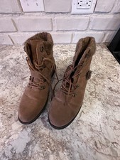 Women's Size 10 Brown Faux Leather Ankle Booties Pull-On