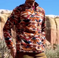 Eddie Bauer Quest Fleece 1/4 Zip Pullover Southwest UltraSoft Men s Size Medium