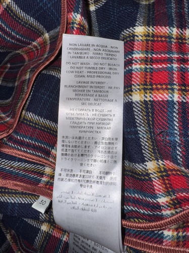 Authentic Gucci Wool Blend Red Plaid Crest Jacket Men’s Size 50 L Made In Italy - Picture 18 of 19