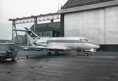 Hawker Siddeley HS-125 (HB-VBW) - Original Foto datiert 16.03.70