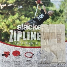 Slackers Kit Zipline for kids, 90 ft Eagle Flyer. Open box