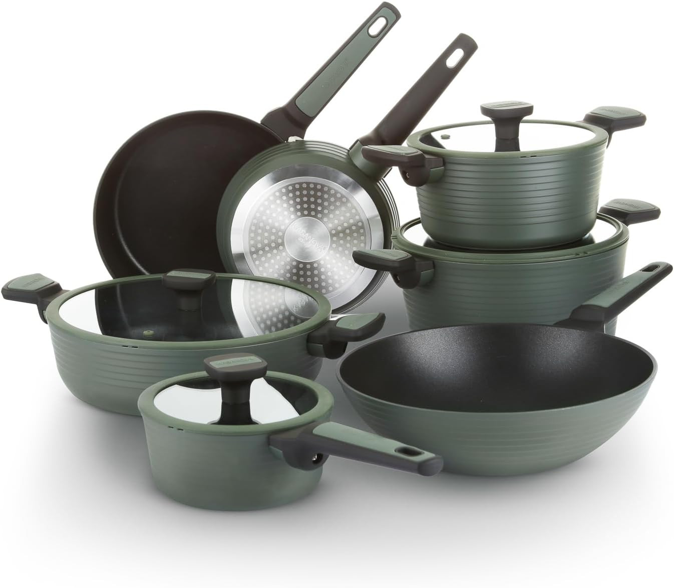 Batteria Pentole 11 Pezzi Corredo Sposa: Set Cucina Acciaio e Antiaderente