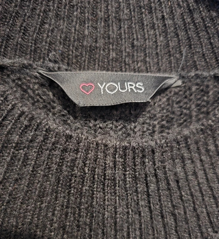 YOURS Black Ribbed Knit Sweater - Size 16 image 6
