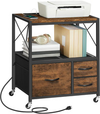 File Cabinet with Charging Station, 3 Drawer Lateral Filing Cabinet for Home Off