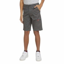 Levi's Youth Boys Cargo Shorts, Adjustable Stretch Waist, Zip Fly, Gray, Youth 7