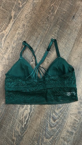 Auden Hunter Green Lace Bra Long Line Bralette Small - Picture 3 of 6