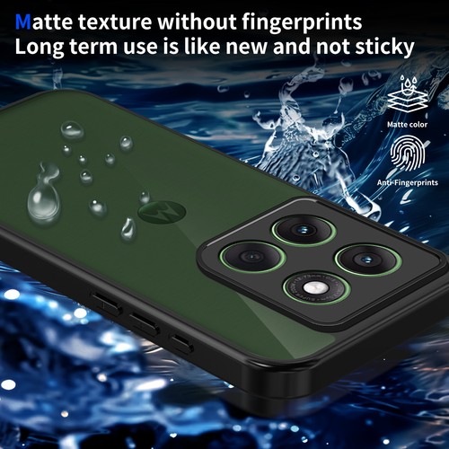 For Motorola Edge 60 Pro 5G, Matte Semi-transparent Shockproof Hybrid Cover Case - 第 8/9 張圖片