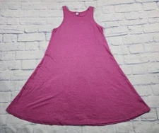 Old Navy WOMENS SZ S Swing Tank Dress Knit Pink Sleeveless Pullover Linen Blend