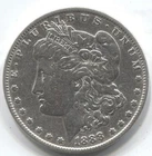 1888 - MORGAN SILVER DOLLAR - 90% SILVER - AU -LOT # 182