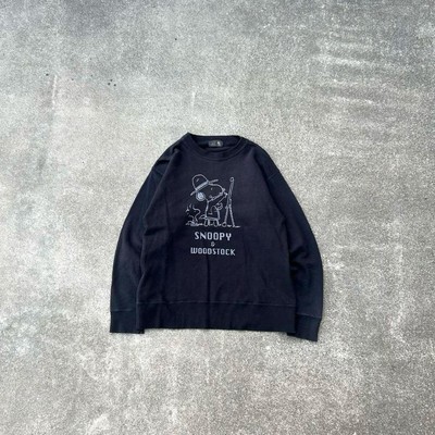 Vintage Peanuts Women M 90S00S Peanuts Short-Length Sweatshirt Usa Black  Classi