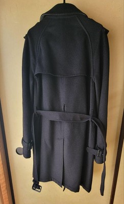 Todd Snyder Wool Trench Coat Navy Gray Lining Size M Slim Fit