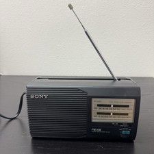 Sony ICF-24 Portable AM/FM Radio AC/DC Telescopic Antenna Headphone Jack Black