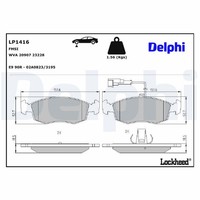 Delphi Bremsbelagsatz Scheibenbremse LP1416 FüR Fiat Palio Weekend 178DYA1A 16V