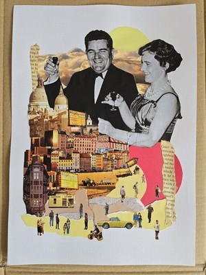  THE GOLDEN YEARS  Original Memory Collage Art, Surreal, Contemporary Artwork