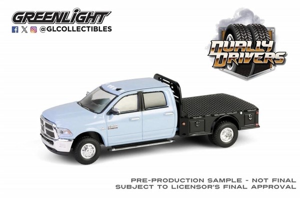 2018 Ram 3500 Dually Pritsche HellgrüN Blau 1:64 Greenlight 46160C-image
