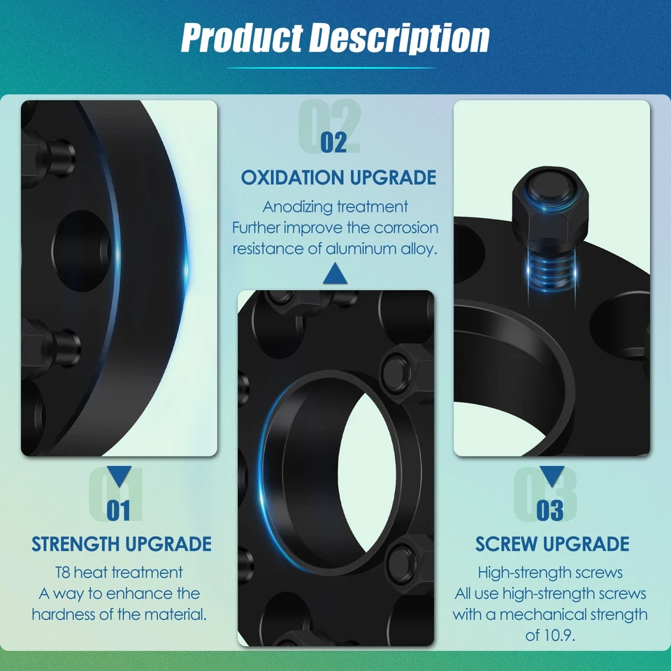 4PC 1.5" Hubcentric Wheel Spacers 6x5.5 For Chevrolet Avalanche 1500 GMC Savana - Image 3 of 4