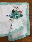 6-Piece Vintage Fabric Placemat Set, Rectangular Embroidered Floral — photo 6
