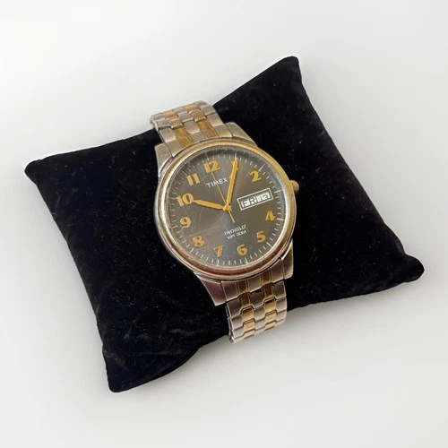 Vintage Timex Indiglo Day-Date Quartz Watch – Two Tone – Runs Great”