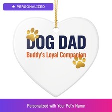 Custom Dog Dad Ornament Personalized Heart Shaped Pet Lover Gift Easter Gift