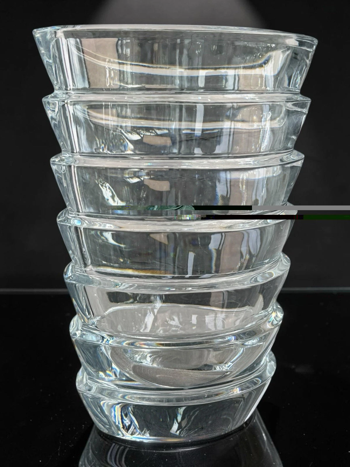 Baccarat Coco Crystal Vase Large 8", French Art Glass Tiered Vase Signed
Opens in a new window or ta