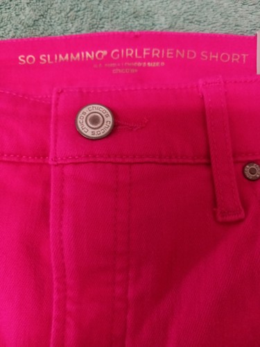 Chico's Girlfriend Shorts SO SLIMMINGhaute Pink Denim Bermuda Size 0 Small 4 NWT - Picture 7 of 8