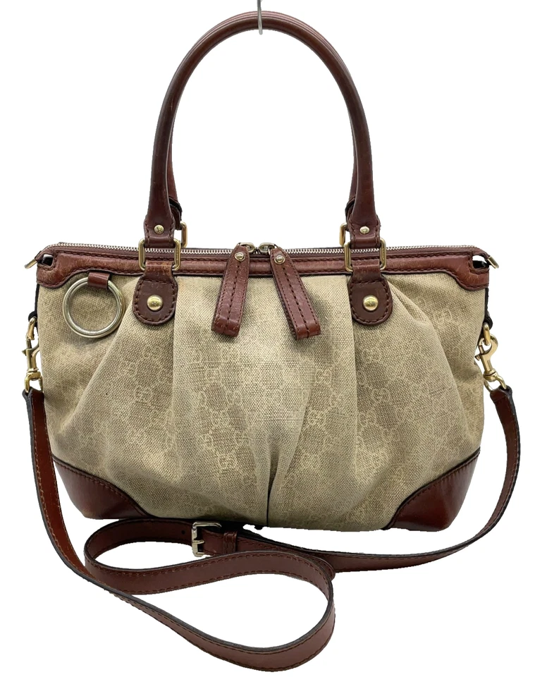Auth Gucci 247902 Sukey GG Canvas Leather Beige Brown 2way Tote Bag W/D NS100585 - Image 2 of 4