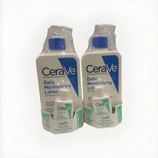 CeraVe~Daily Moisturizing Lotion + Bonus Foaming Facial Cleanser. 2Pk