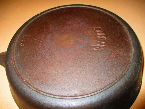 "PURITAN" #7 - 1503 CAST IRON SKILLET, REAL NICE EARLY SCARCE ONE, GRISWOLD MADE