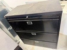 HON Lateral Metal Filing Cabinets Lockable Metal 2 or 3 Drawers Black and Gray