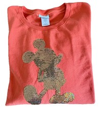Disney Parks Walt Disney World Mickey Mouse Sequin Sweatshirt Orange 3X Plus