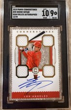 2018 Panini Cornerstones SHOHEI OHTANI Quad Relic Patch Auto SGC 9 AUTO 10 POP 1