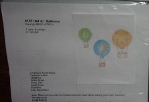 HOT AIR BALLOONS Stencil #155 2-Parts 3 Overlays NIP
