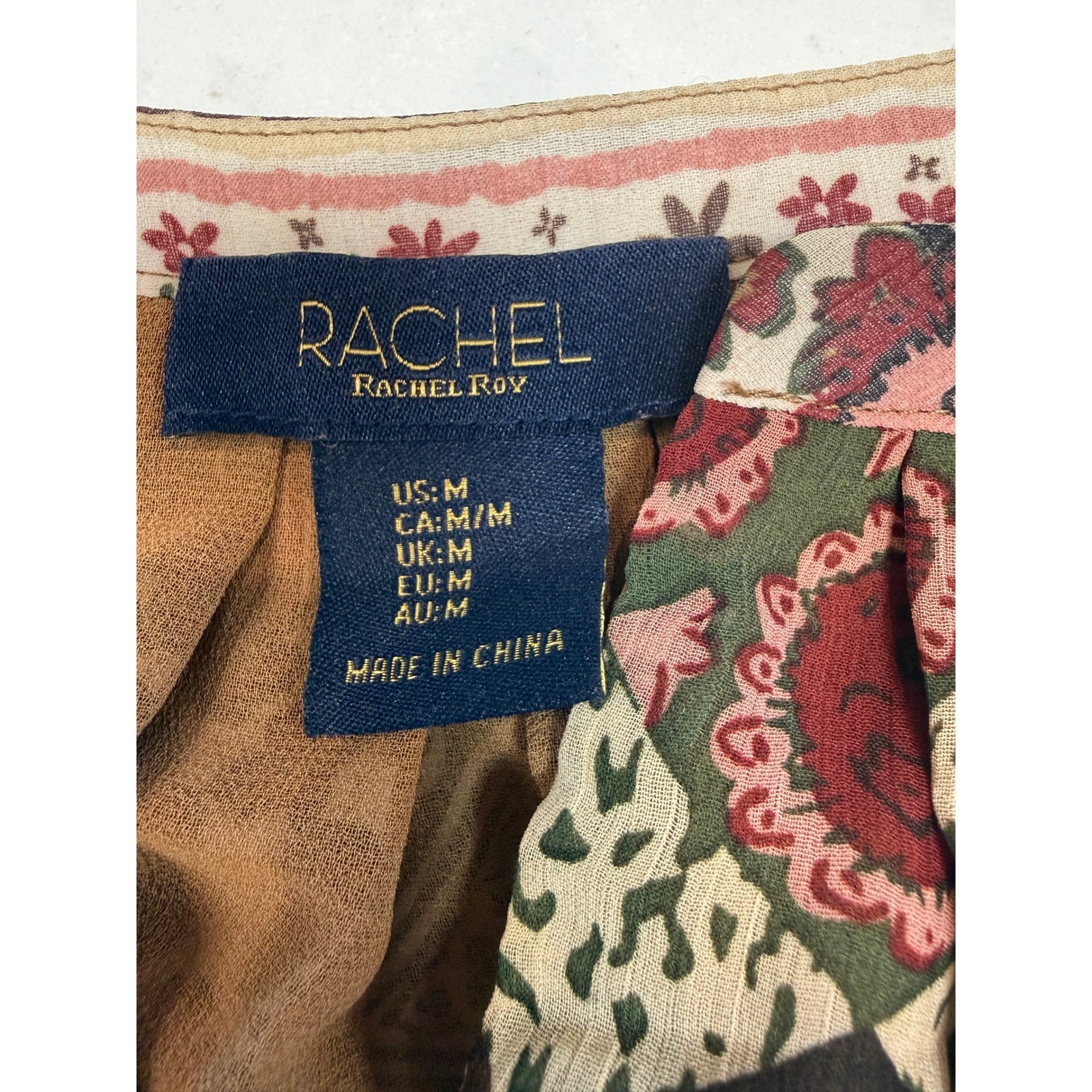 Rachael Roy Cropped Patchwork Peasant Blouse, Siz… - image 4