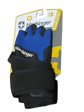 Harbinger Mens Med Grip Wristwrap Training Gloves Leather Padded Palm Size M