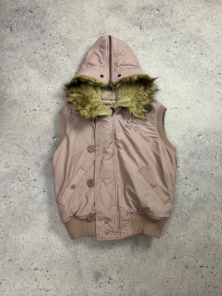 Colete Alpha Industries Vintage Pele Sintética Y2K Tipo N2B Se Se Seis Era Nove LGB Tamanho M - Imagem 4 de 4