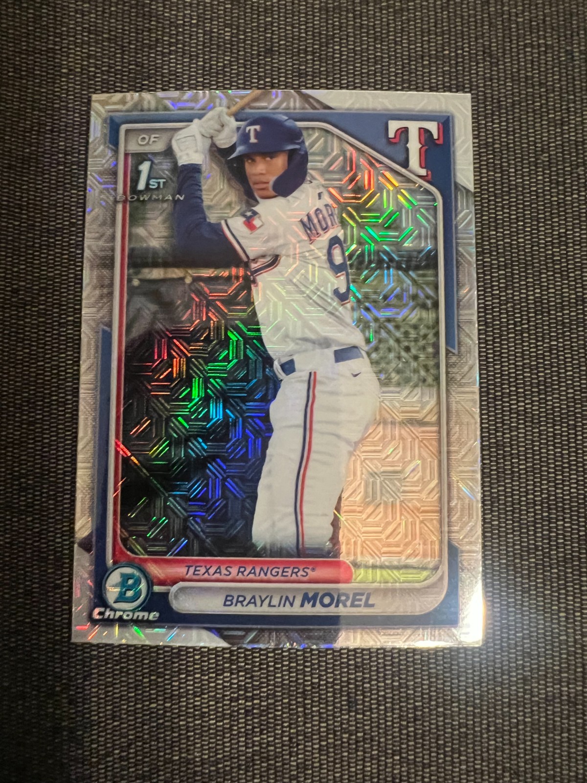 2024 Bowman Chrome Baseball Texas Rangers Braylin Morel 1st Bowman Mojo #BCP-192