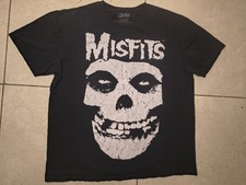 Misfits Black Graphic T-Shirt Fiend Skull Logo Rock  Pop Music