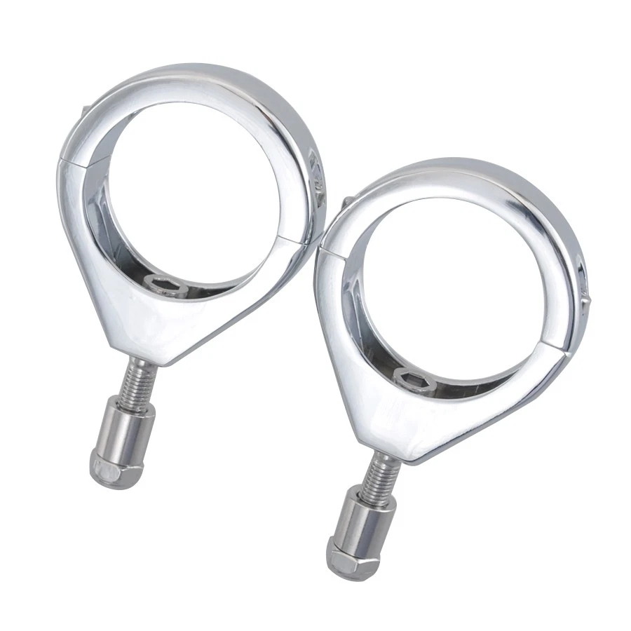 49mm Turn Signal Fork Tubes Relocation Mount Bracket Fork Clamp For Harley Dyna - Image 3 of 4