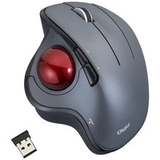 Digio2 Trackball Mouse, Adjustable Angle, Wireless, 5 Buttons, Optical, Gray