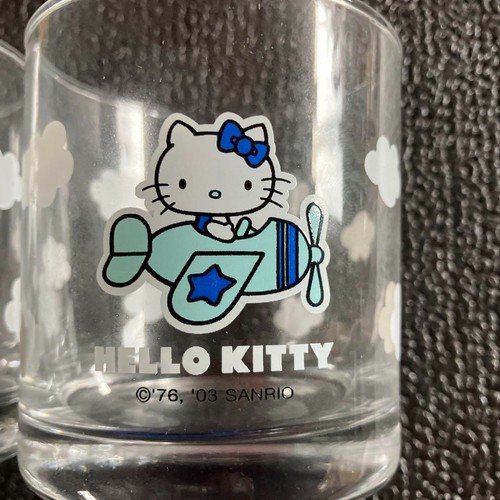 2003 Retro Rare Hello Kitty Airplane Design Pair Glasses with Tin Case - Sanrio - Picture 3 of 9