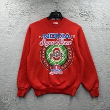 Vintage Ohio St Buckeyes Football Crewneck 1998 Nokia Sugar Bowl Red Medium