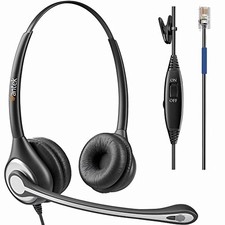 Cisco Phone Headset with Microphone Noise Cancelling, RJ9 Telephone Headsets ...