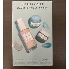 Herbivore Skincare Gift Set Pink Cloud Cleanser Blue Tansy Mask Aquarius Cream