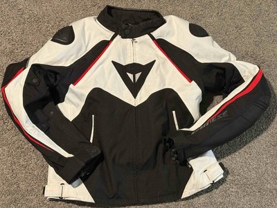 Dainese Hawker D-Dry White Black Motorcycle Jacket Size 58 All