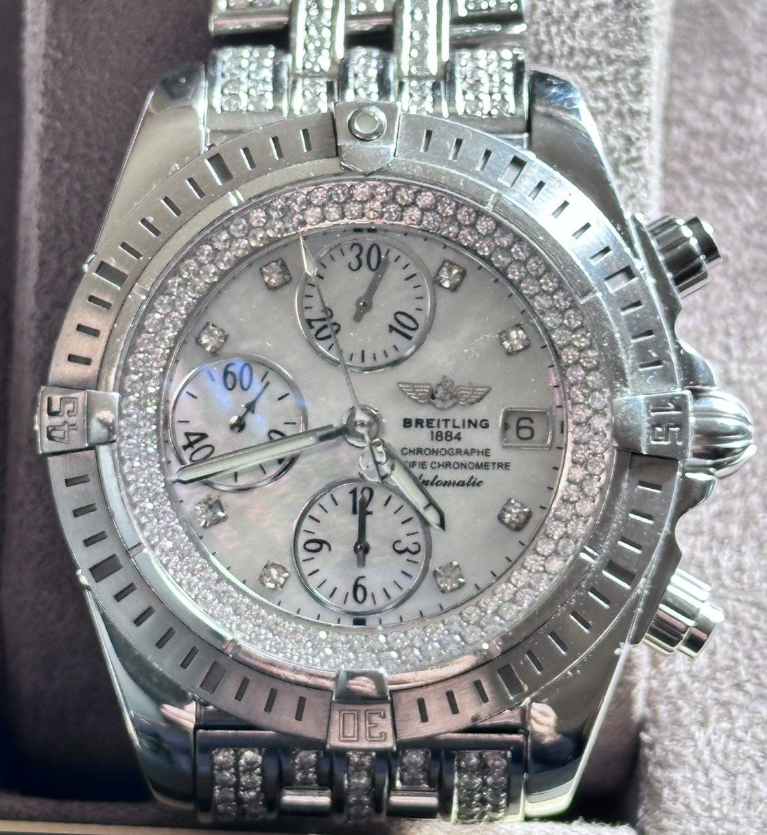 BREITLING CHRONOMAT EVOLUTION DIAMOND MOP MEN'S WATCH A13356 RRP £7500 image 2