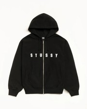Size Medium - Stussy Lens Zip Hoodie Black