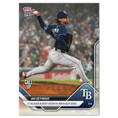 2025 Topps Now 4th Reliever to win Debut ''Call Up'' #280 Ian Seymour Rays PR:398