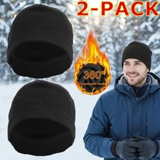 2-PACK Military Tactical Skull Cap Winter Warm Fleece Windproof Ski Beanie Hats