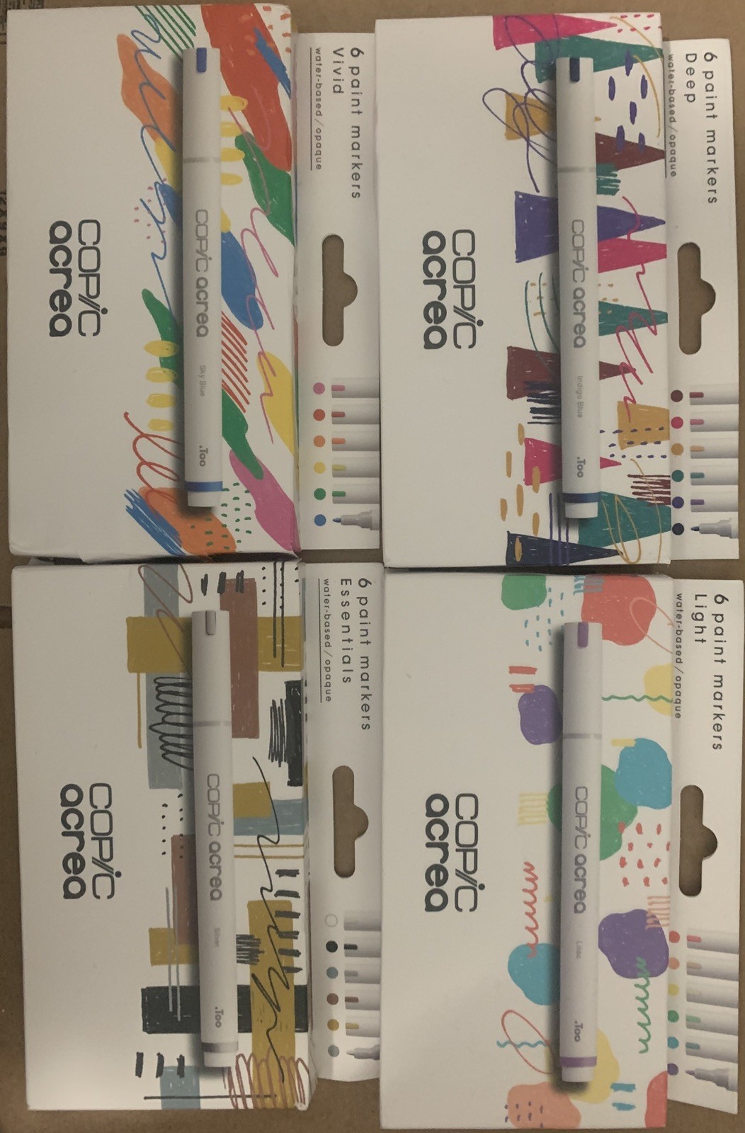 Water-based Lot Of 4pkgs Vivid,light,deep,essential